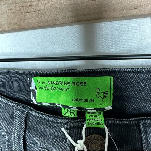 SANDRINE ROSE Super Flare Wide Leg Jeans Black NWT in Size 26 - Picture 2 of 7